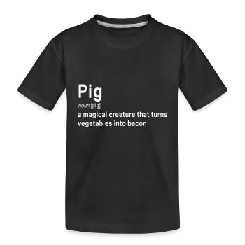 Meilleure définition hilarante de cochon et de bacon - T-shirt bio Premium Enfant - noir - Devant