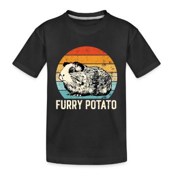 Meerschweinchen Idee, Pelzige Kartoffel - Kinder Premium Bio T-Shirt - Schwarz - Vorne