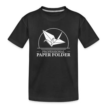 Awesome Origami Master Professional Paper Case - Kids' Premium Organic T-Shirt - black - Front