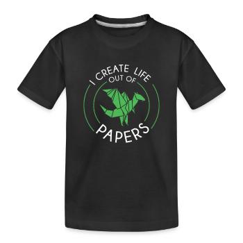 Fantastique Je crée une vie à partir de papiers - T-shirt bio Premium Enfant - noir - Devant