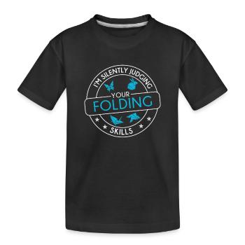 I'm Silently Judging Lustiges Papierfalten für - Kinder Premium Bio T-Shirt - Schwarz - Vorne