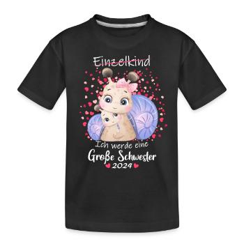 Ich Werde Eine Große Schwester 2024 - Kinder Premium Bio T-Shirt - Schwarz - Vorne