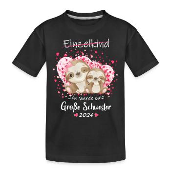 Ich Werde Eine Große Schwester 2024 - Kinder Premium Bio T-Shirt - Schwarz - Vorne