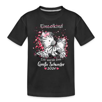 Ich Werde Eine Große Schwester 2024 - Kinder Premium Bio T-Shirt - Schwarz - Vorne