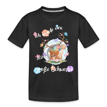 Ich Werde Eine Große Schwester 2024 - Kinder Premium Bio T-Shirt - Schwarz - Vorne