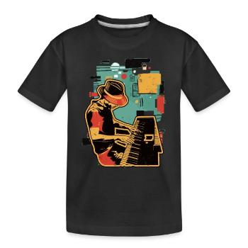 Piano Player Piano Musical Instrument Pianistenaus - Kinder Premium Bio T-Shirt - Schwarz - Vorne