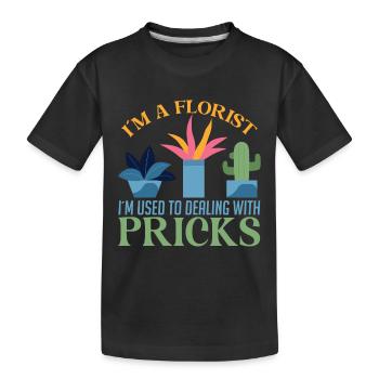 Ich Bin Florist Ich Bin Gewohnt Mit Stichen - Kinder Premium Bio T-Shirt - Schwarz - Vorne
