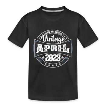 April 2023. Geburtstagsgeschenk April 2023 April - Kinder Premium Bio T-Shirt - Schwarz - Vorne
