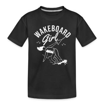 Wakeboard Fille Wakeboard Vintage Funny Wake - T-shirt bio Premium Enfant - noir - Devant