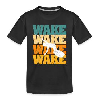 Retro Wakeboard Vintage Wake Boarding Wassersport - Kinder Premium Bio T-Shirt - Schwarz - Vorne