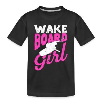 Wakeboard Fille Wakeboard Vintage Funny Wake - T-shirt bio Premium Enfant - noir - Devant