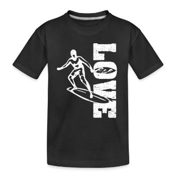 J’adore le surf drôle de wakeboard surfeur sports nautiques - T-shirt bio Premium Enfant - noir - Devant
