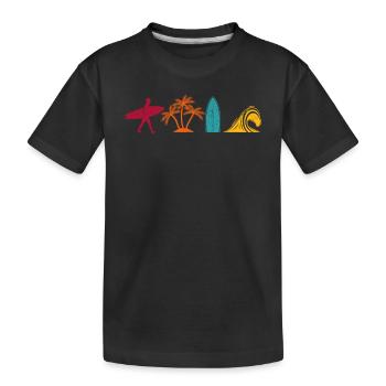 Surf Retro Surfer Vintage Surf Wakeboard Eau - T-shirt bio Premium Enfant - noir - Devant