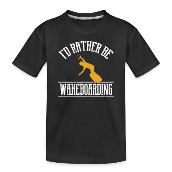 Je préfère être wakeboard drôle wakeboarder - T-shirt bio Premium Enfant - noir - Devant