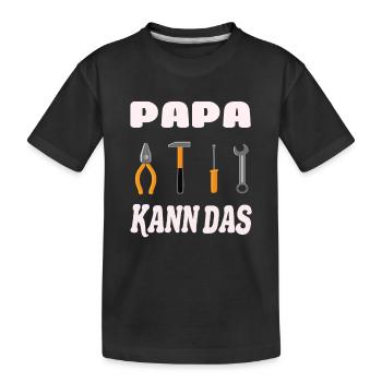 PAPA Shirt Geschenk Werkzeug Bester Papa - Kinder Premium Bio T-Shirt - Schwarz - Vorne