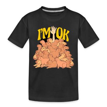 Capybaras I'm Ok Lustiges Capybara Liebhaber - Kinder Premium Bio T-Shirt - Schwarz - Vorne