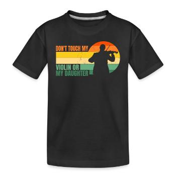 Retro Violinen Vati Geiger Musik Komponisten - Kinder Premium Bio T-Shirt - Schwarz - Vorne