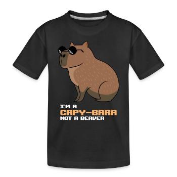 Capybara Not a Beaver Lustiges Capybara - Kinder Premium Bio T-Shirt - Schwarz - Vorne