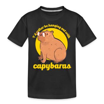 Capybara Liebhaber Nagetier Tier Capybara - Kinder Premium Bio T-Shirt - Schwarz - Vorne
