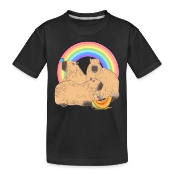 Happy Capybaras Nagetierbesitzer Capybara - Kinder Premium Bio T-Shirt - Schwarz - Vorne