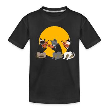Cat Musicians Geigenspieler Geiger - Kinder Premium Bio T-Shirt - Schwarz - Vorne