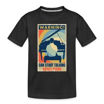 Lustiger Klavierspieler Pianist Musiker - Kinder Premium Bio T-Shirt - Schwarz - Vorne