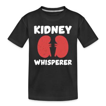 Kidney Whisperer Funny Dialysis Nurse - Kids' Premium Organic T-Shirt - black - Front