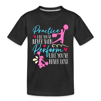 Pratique du cheerleading comme vous n’avez jamais applaudi - T-shirt bio Premium Enfant - noir - Devant