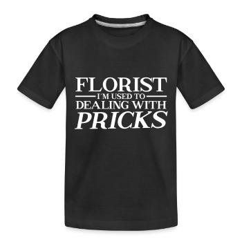 Florist Ich Bin Es Gewohnt Mit Stichen Umzugehen - Kinder Premium Bio T-Shirt - Schwarz - Vorne