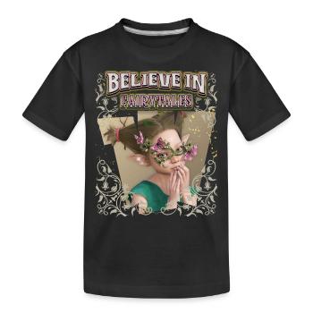 Fée de la forêt, Nymphe des bois, Noyau de fées, Dicton Elfe - T-shirt bio Premium Enfant - noir - Devant