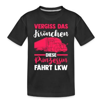 LKW Fahrer Fernfahrer Prinzessin Trucker - Kinder Premium Bio T-Shirt - Schwarz - Vorne