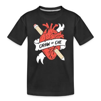 Zeichne oder stirb - Künstler lustig - Kinder Premium Bio T-Shirt - Schwarz - Vorne
