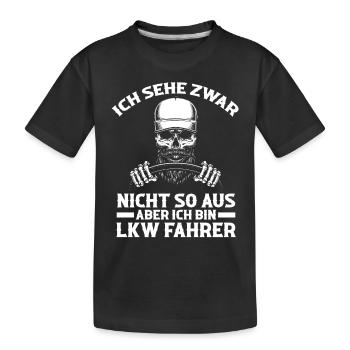 LKW Fahrer Fernfahrer Lastkraftwagen Trucker - Kinder Premium Bio T-Shirt - Schwarz - Vorne