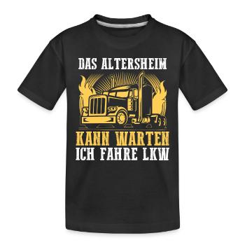LKW Fahrer Fernfahrer Ruhestand Rentner Rente Truc - Kinder Premium Bio T-Shirt - Schwarz - Vorne