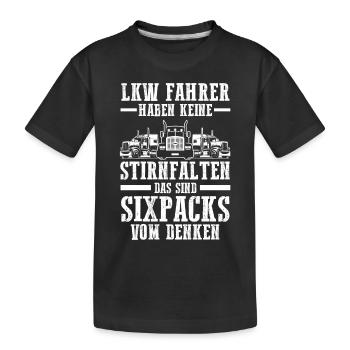 LKW Fahrer Fernfahrer Lastkraftwagen Trucker - Kinder Premium Bio T-Shirt - Schwarz - Vorne