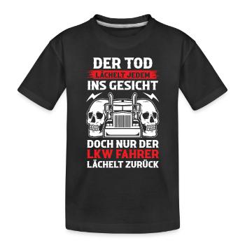 LKW Fahrer Fernfahrer Lastkraftwagen Trucker - Kinder Premium Bio T-Shirt - Schwarz - Vorne