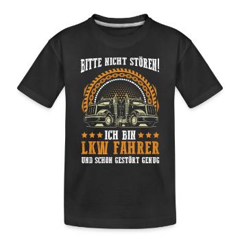 LKW Fahrer Fernfahrer Lastkraftwagen Trucker - Kinder Premium Bio T-Shirt - Schwarz - Vorne
