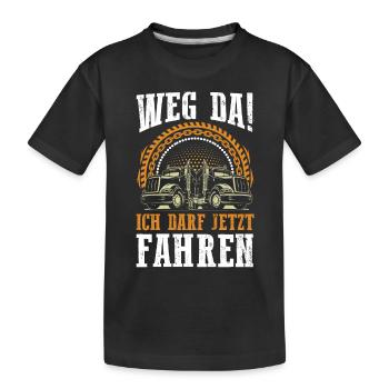 LKW Fahrer Fernfahrer Lastkraftwagen Trucker - Kinder Premium Bio T-Shirt - Schwarz - Vorne