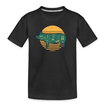 Pulled Pork Pieces of Meat Chef BBQ Grilling Chef - Kids' Premium Organic T-Shirt - black - Front