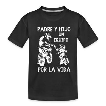 Tal Padre Tal Hijo Motocross Moto Desporte - Kinder Premium Bio T-Shirt - Schwarz - Vorne
