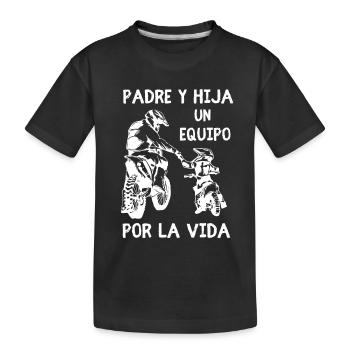Tal Padre Tal Hijo Motocross Moto Desporte - Kinder Premium Bio T-Shirt - Schwarz - Vorne