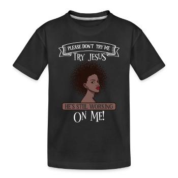 Afro Black Girl Pride Afro Girl Afrocentric - Kids' Premium Organic T-Shirt - black - Front