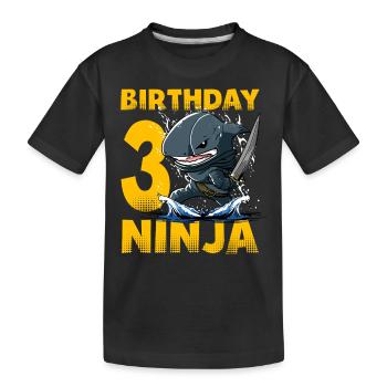 Shark Ninja I'm 3 - Action Underwater Birthday - Kids' Premium Organic T-Shirt - black - Front