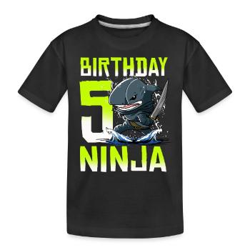 Shark Ninja I'm 5 - Action Underwater Birthday - Kids' Premium Organic T-Shirt - black - Front