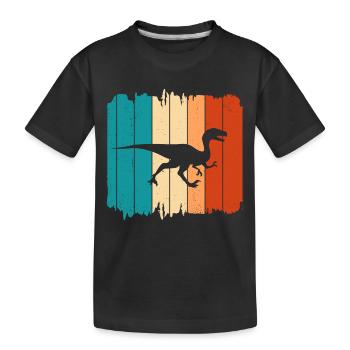 Velociraptor Dino Dinosaures - T-shirt bio Premium Enfant - noir - Devant