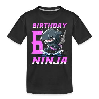 Shark Ninja I'm 6 - Action Underwater Birthday - Kids' Premium Organic T-Shirt - black - Front