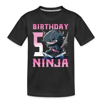 Shark Ninja I'm 5 - Action Underwater Birthday - Kids' Premium Organic T-Shirt - black - Front
