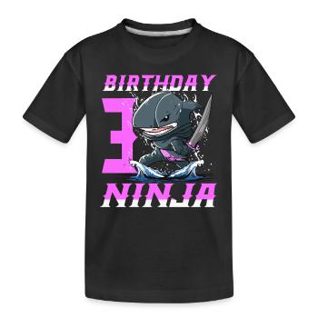 Shark Ninja I'm 3 - Action Underwater Birthday - Kids' Premium Organic T-Shirt - black - Front