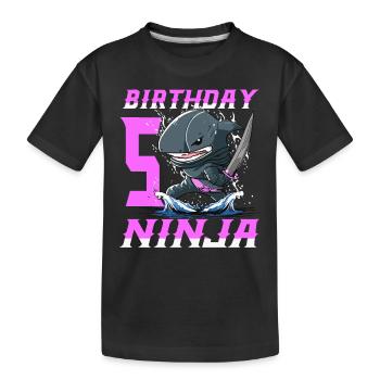 Shark Ninja I'm 5 - Action Underwater Birthday - Kids' Premium Organic T-Shirt - black - Front