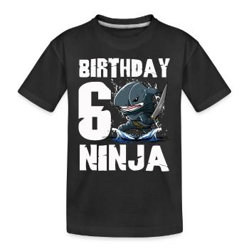 Shark Ninja I’m 6 - Action Anniversaire sous-marin - T-shirt bio Premium Enfant - noir - Devant